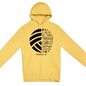 Volleyball I Can Do Things Bible Verse God Jesus Gift Premium Pullover Hoodie