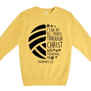 Volleyball I Can Do Things Bible Verse God Jesus Gift Premium Crewneck Sweatshirt