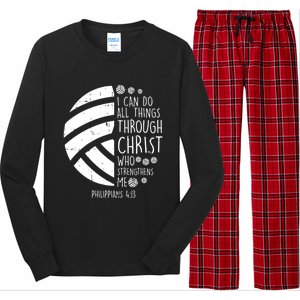 Volleyball I Can Do Things Bible Verse God Jesus Gift Long Sleeve Pajama Set