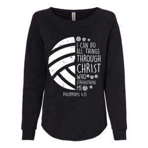 Volleyball I Can Do Things Bible Verse God Jesus Gift Womens California Wash Sweatshirt