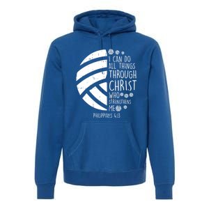 Volleyball I Can Do Things Bible Verse God Jesus Gift Premium Hoodie