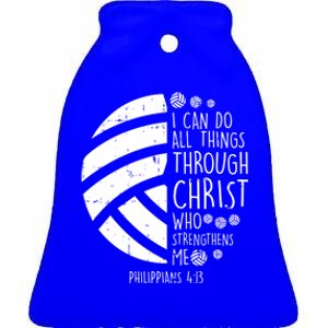 Volleyball I Can Do Things Bible Verse God Jesus Gift Ceramic Bell Ornament