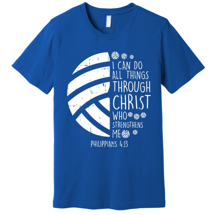 Volleyball I Can Do Things Bible Verse God Jesus Gift Premium T-Shirt