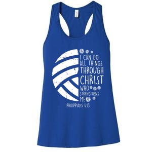 Volleyball I Can Do Things Bible Verse God Jesus Gift Women's Racerback Tank