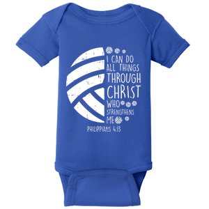 Volleyball I Can Do Things Bible Verse God Jesus Gift Baby Bodysuit