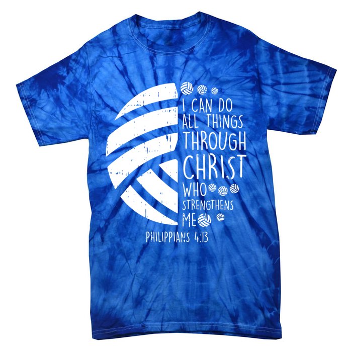 Volleyball I Can Do Things Bible Verse God Jesus Gift Tie-Dye T-Shirt