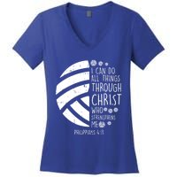 Volleyball I Can Do Things Bible Verse God Jesus Gift Women's V-Neck T-Shirt