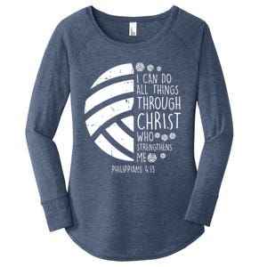 Volleyball I Can Do Things Bible Verse God Jesus Gift Women's Perfect Tri Tunic Long Sleeve Shirt