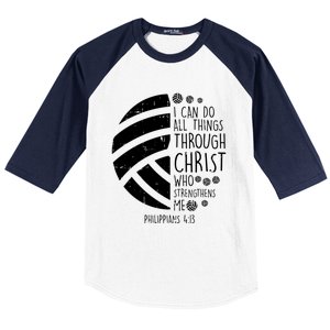 Volleyball I Can Do Things Bible Verse God Jesus Gift Baseball Sleeve Shirt