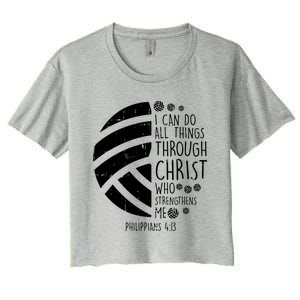 Volleyball I Can Do Things Bible Verse God Jesus Gift Women's Crop Top Tee