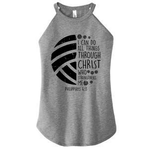 Volleyball I Can Do Things Bible Verse God Jesus Gift Women's Perfect Tri Rocker Tank