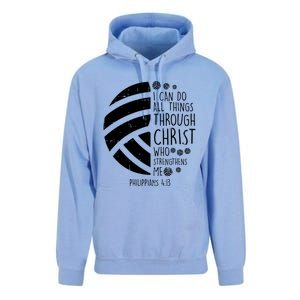 Volleyball I Can Do Things Bible Verse God Jesus Gift Unisex Surf Hoodie