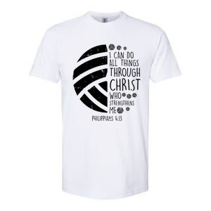 Volleyball I Can Do Things Bible Verse God Jesus Gift Softstyle CVC T-Shirt