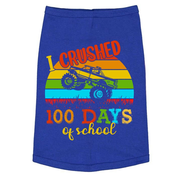 Vintage I Crushed 100 Days Of School Truck Gift Doggie Tank