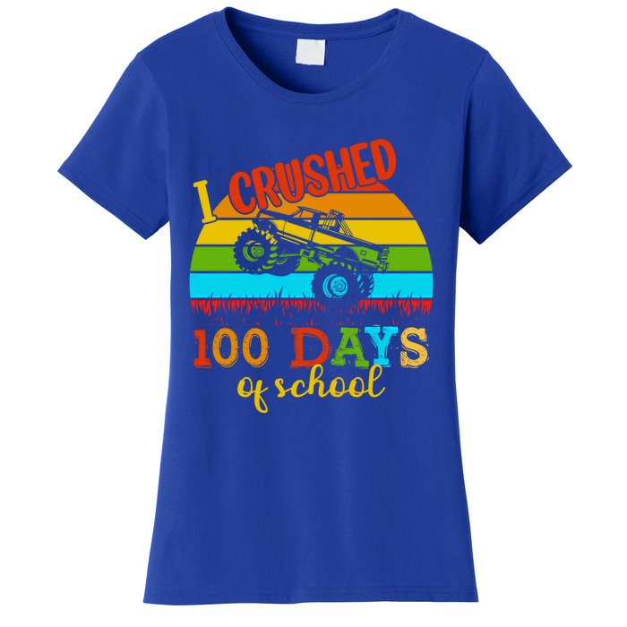 Vintage I Crushed 100 Days Of School Truck Gift Women's T-Shirt