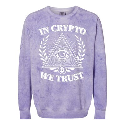 Vintage In Crypto We Trust Eye Of Providence Colorblast Crewneck Sweatshirt