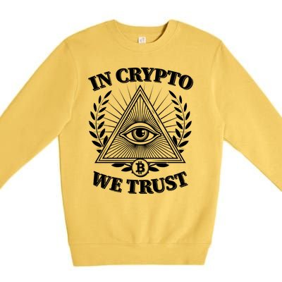 Vintage In Crypto We Trust Eye Of Providence Premium Crewneck Sweatshirt