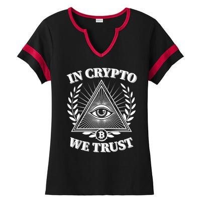 Vintage In Crypto We Trust Eye Of Providence Ladies Halftime Notch Neck Tee