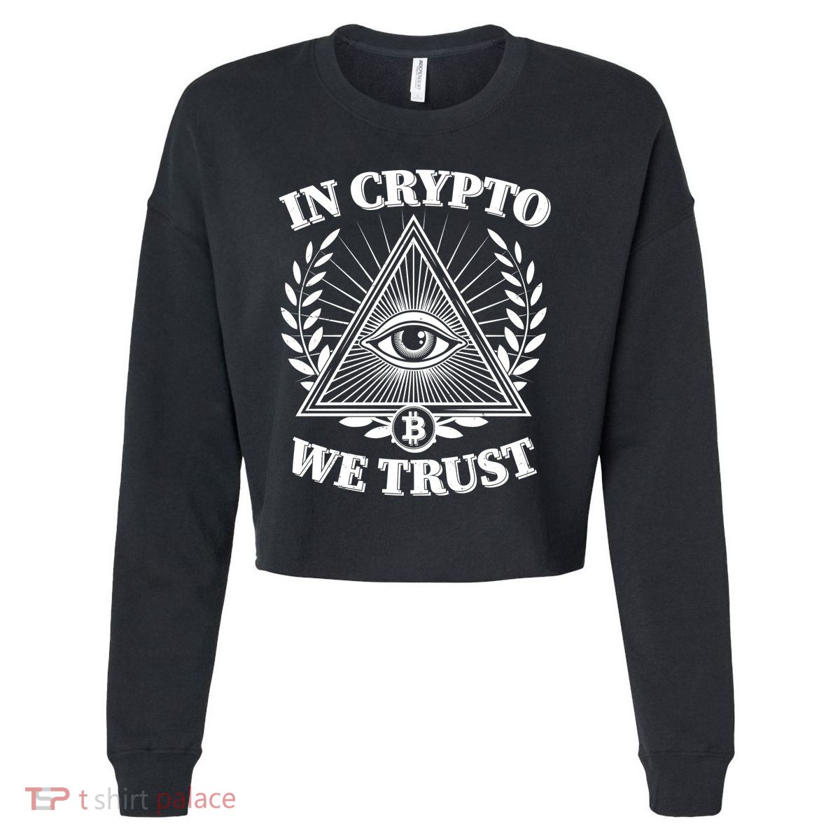 Vintage In Crypto We Trust Eye Of Providence Cropped Pullover Crew