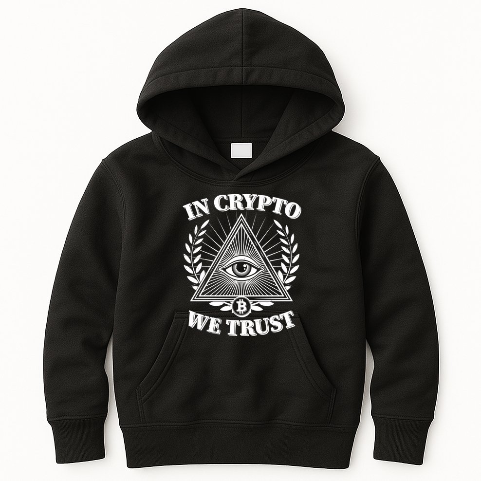 Vintage In Crypto We Trust Eye Of Providence Kids Hoodie
