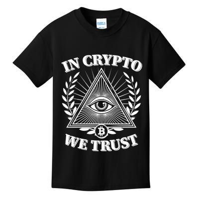Vintage In Crypto We Trust Eye Of Providence Kids T-Shirt