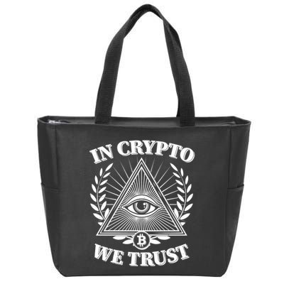 Vintage In Crypto We Trust Eye Of Providence Zip Tote Bag