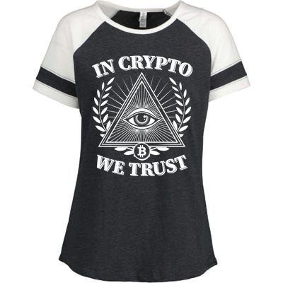 Vintage In Crypto We Trust Eye Of Providence Enza Ladies Jersey Colorblock Tee