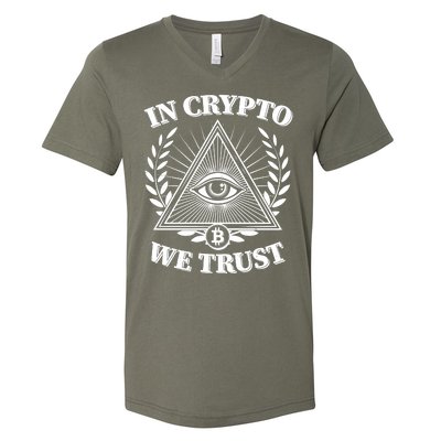 Vintage In Crypto We Trust Eye Of Providence V-Neck T-Shirt