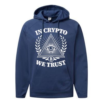 Vintage In Crypto We Trust Eye Of Providence Performance Fleece Hoodie