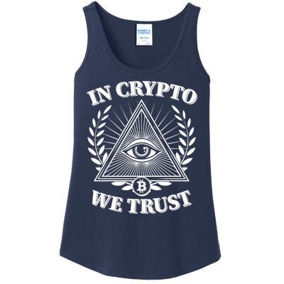 Vintage In Crypto We Trust Eye Of Providence Ladies Essential Tank