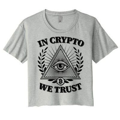 Vintage In Crypto We Trust Eye Of Providence Women's Crop Top Tee