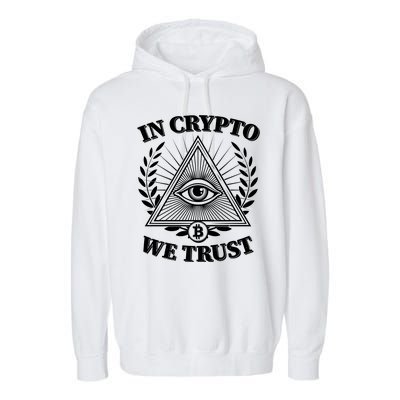 Vintage In Crypto We Trust Eye Of Providence Garment-Dyed Fleece Hoodie