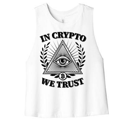 Vintage In Crypto We Trust Eye Of Providence Women's Racerback Cropped Tank