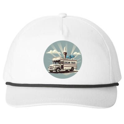 Vacation Ice Cream Truck Costume For Summer Memories Lovers Gift Snapback Five-Panel Rope Hat