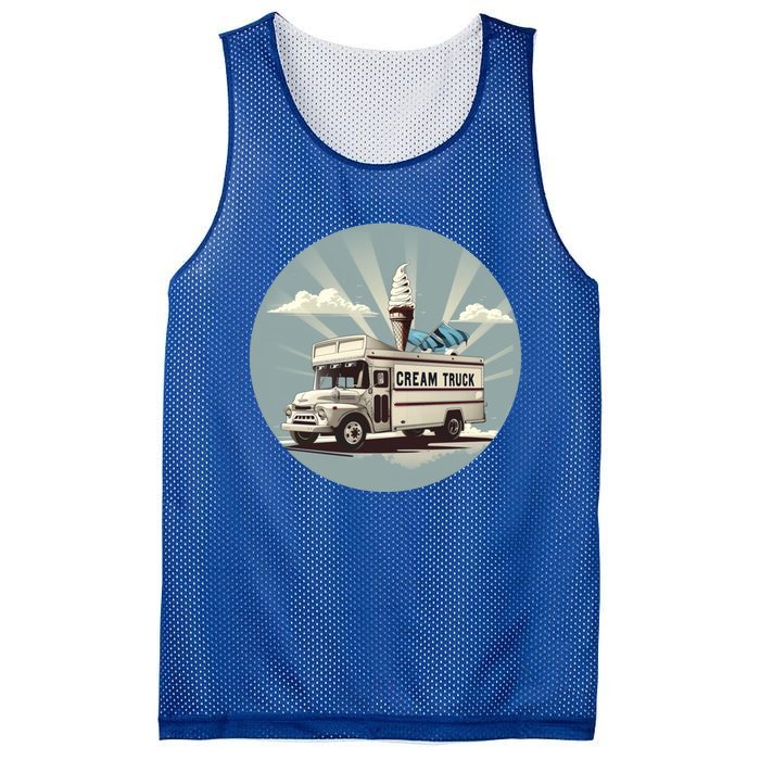 Vacation Ice Cream Truck Costume For Summer Memories Lovers Gift Mesh Reversible Basketball Jersey Tank