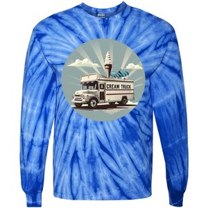 Vacation Ice Cream Truck Costume For Summer Memories Lovers Gift Tie-Dye Long Sleeve Shirt