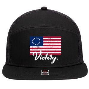 Victory America Betsy Ross Flag 1776 7 Panel Mesh Trucker Snapback Hat