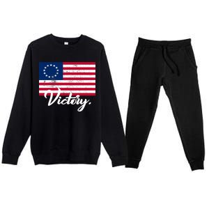 Victory America Betsy Ross Flag 1776 Premium Crewneck Sweatsuit Set