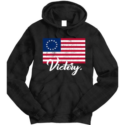Victory America Betsy Ross Flag 1776 Tie Dye Hoodie