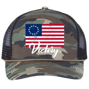 Victory America Betsy Ross Flag 1776 Retro Rope Trucker Hat Cap