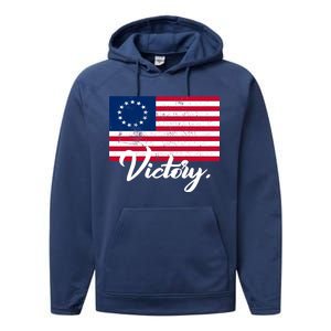 Victory America Betsy Ross Flag 1776 Performance Fleece Hoodie