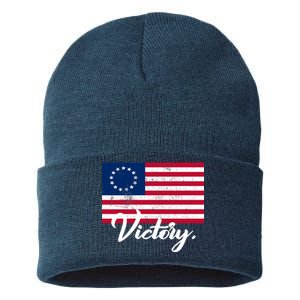 Victory America Betsy Ross Flag 1776 Sustainable Knit Beanie