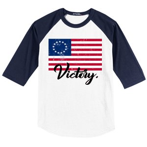 Victory America Betsy Ross Flag 1776 Baseball Sleeve Shirt