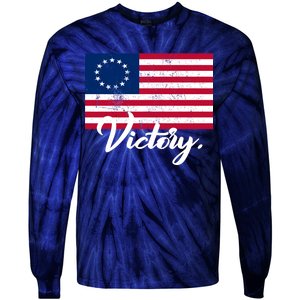 Victory America Betsy Ross Flag 1776 Tie-Dye Long Sleeve Shirt