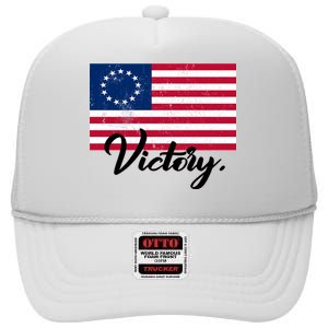 Victory America Betsy Ross Flag 1776 High Crown Mesh Back Trucker Hat