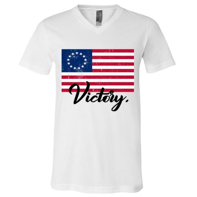 Victory America Betsy Ross Flag 1776 V-Neck T-Shirt