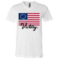 Victory America Betsy Ross Flag 1776 V-Neck T-Shirt