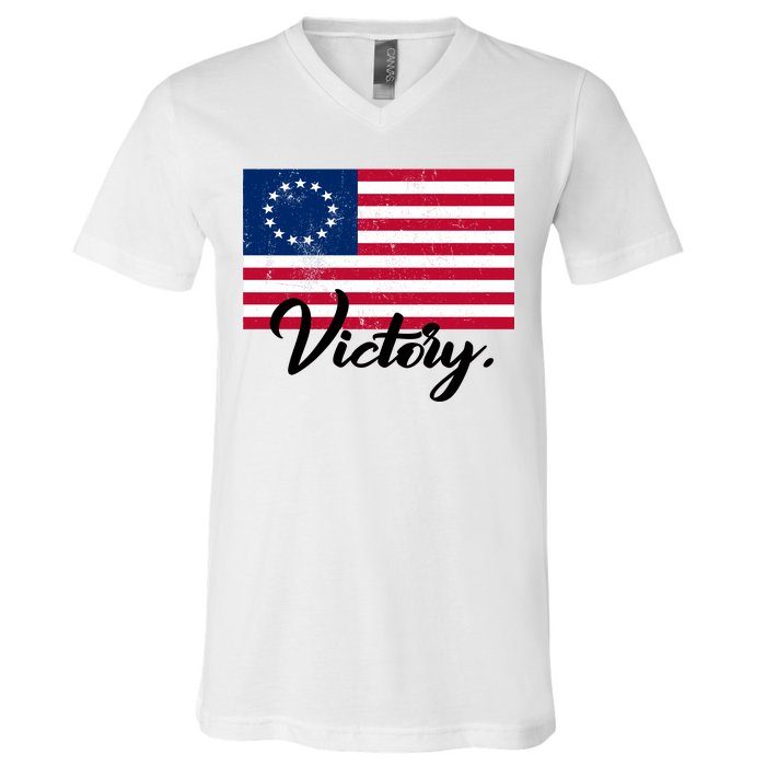 Victory America Betsy Ross Flag 1776 V-Neck T-Shirt