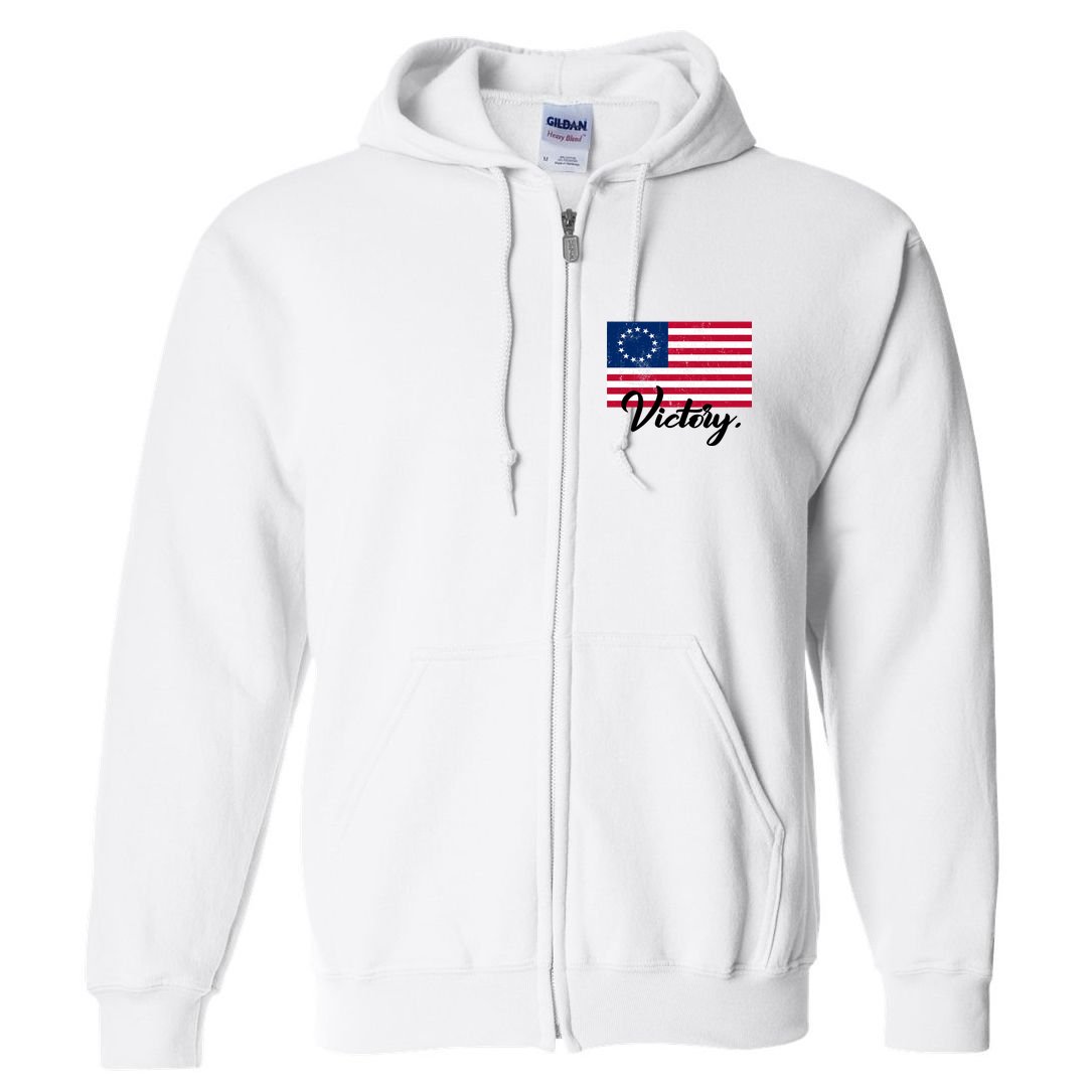 Victory America Betsy Ross Flag 1776 Full Zip Hoodie