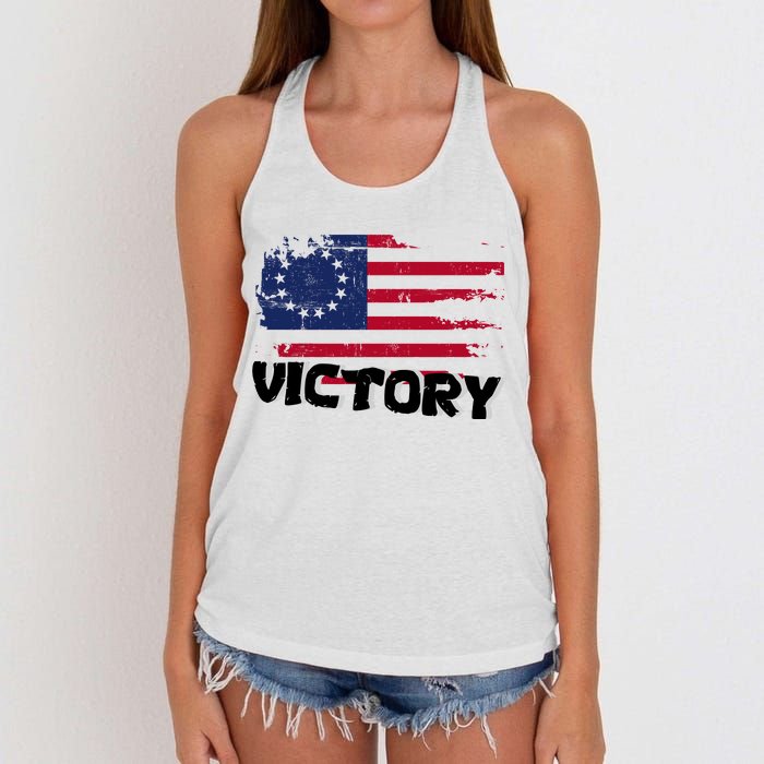 Victory Betsy Ross Original Flag Women's Knotted Racerback Tank